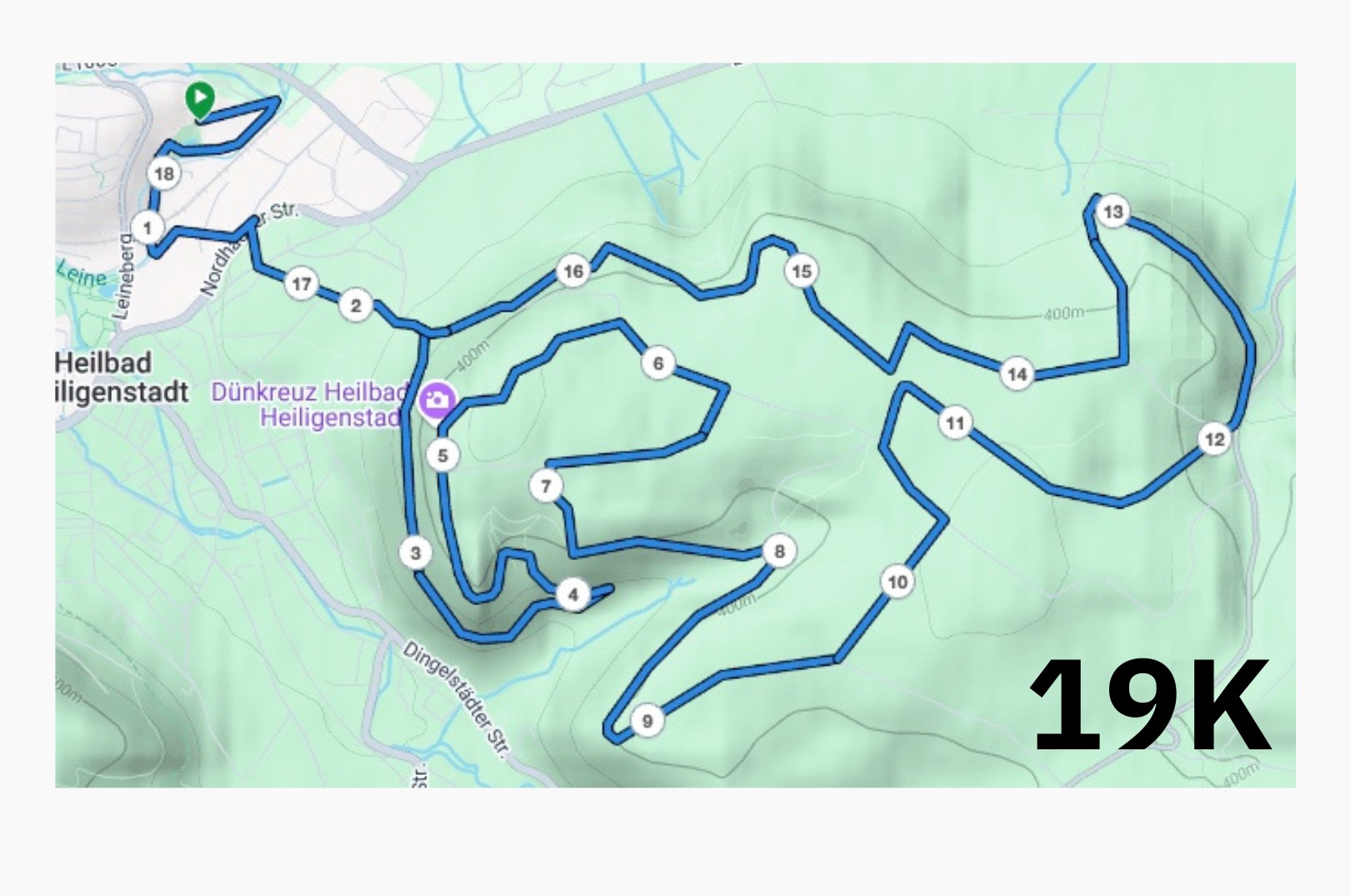 Streckenkarte Lauf über den Dün